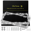 Picture of QUANQIUFEI 2 Pack Bling License Plate Frames for Women, Sparkly Rhinestone Diamond Car Accessories with Glitter Crystal Caps (Silver)