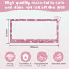 Picture of QUANQIUFEI 2 Pack Bling License Plate Frames for Women, Sparkly Rhinestone Diamond Car Accessories with Glitter Crystal Caps (Dark Pink)