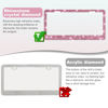 Picture of QUANQIUFEI 2 Pack Bling License Plate Frames for Women, Sparkly Rhinestone Diamond Car Accessories with Glitter Crystal Caps (Dark Pink)