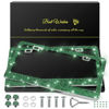 Picture of QUANQIUFEI 2 Pack Bling License Plate Frames for Women, Sparkly Rhinestone Diamond Car Accessories with Glitter Crystal Caps (Dark Green)