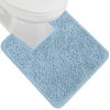 Picture of Gorilla Grip Plush Absorbent Shaggy Chenille Bath Rug Mat for Toilet Base with Rubber Backing, Machine Washable, Microfiber Bathroom Contour Mats for Toilets, Bath Room Decor, Square, 22.5x19.5, Sky