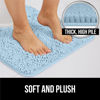 Picture of Gorilla Grip Plush Absorbent Shaggy Chenille Bath Rug Mat for Toilet Base with Rubber Backing, Machine Washable, Microfiber Bathroom Contour Mats for Toilets, Bath Room Decor, Square, 22.5x19.5, Sky