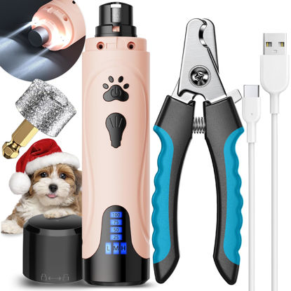 Picture of YABIFE Dog Nail Grinder, Dog Nail Trimmers and Clippers Kit, Super Quiet, Rechargeable, for Small Large Dogs Cats Toenail Claw Grooming,3 Speeds, 1 Extra Grinding Wheel