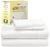 Picture of California Design Den 400 Thread Count 100% Cotton Sheets, King Size Sheet Set, Luxury Sheets & Pillowcases, Breathable Bedding for King Bed, Sateen King Bed Sheets with Deep Pockets (Antique White)