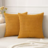 Picture of MIULEE Pack of 2 Corduroy Decorative Throw Pillow Covers 18x18 Inch Soft Boho Striped Pillow Covers Modern Farmhouse Fall Home Decor for Sofa Living Room Couch Bed Gold Yellow