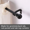 Picture of GXOACKJ Curtain Rods for windows 66-120 inch, 5/8 inch Decorative Matte Black Splicing Heavy Duty Metal Curtain Rod set with Brackets