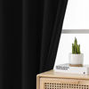 Picture of Joydeco 100% Blackout Curtains 72 Inch Long, Black Black Out Curtains for Bedroom Windows, Room Darkening Thermal Insulated Short Textured Grommets Drapes for Living Room