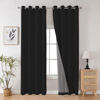 Picture of Joydeco Blackout Curtains 108 Inches Long, Black Extra Long Black Out Curtains for Living Room Bedroom, Grommet Total Room Darkening Curtains Grommets Solid Drapes for Bedroom Windows