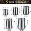 Picture of Milk Frothing Pitcher, 20oz Steaming Pitcher Stainless Steel Espresso Machine Accessories for Coffee Bar, Cappuccino Barista Tools Milk Jug Steamer Frother Cup with Decorating Latte Art Pen
