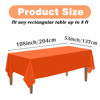 Picture of Kopokita 2PCS Orange Plastic Tablecloths 54 x 108 Inch, Disposable Table Cloths Rectangle Party Table Covers