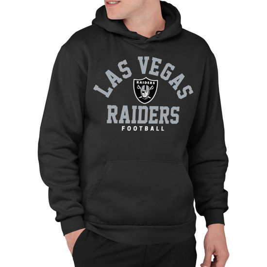 Picture of Junk Food Clothing x NFL - Las Vegas Raiders - Classic Team Logo - Unisex Adult Pullover Fleece Hoodie for Men and Women - Size Large