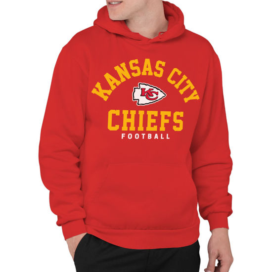 Picture of Junk Food Clothing x NFL - Kansas City Chiefs - Classic Team Logo - Unisex Adult Pullover Fleece Hoodie for Men and Women - Size Small