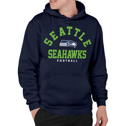 Picture of Junk Food Clothing x NFL - Seattle Seahawks - Classic Team Logo - Unisex Adult Pullover Fleece Hoodie for Men and Women - Size XX-Large