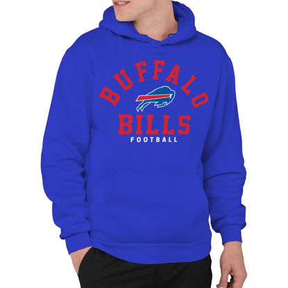 Picture of Junk Food Clothing x NFL - Buffalo Bills - Classic Team Logo - Unisex Adult Pullover Fleece Hoodie for Men and Women - Size Medium