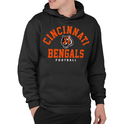 Picture of Junk Food Clothing x NFL - Cincinnati Bengals - Classic Team Logo - Unisex Adult Pullover Fleece Hoodie for Men and Women - Size Medium , Black