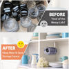 Picture of Tumbler Lid Organizer, Horizontal Tumbler Lid Storage Hook Up to 10 Lids, Space Saving Cup Lid Holders Under Cabinet Tumbler Lid Hook for Kitchen Organizer and Storage, Paper Towel Rack Hanger (White)