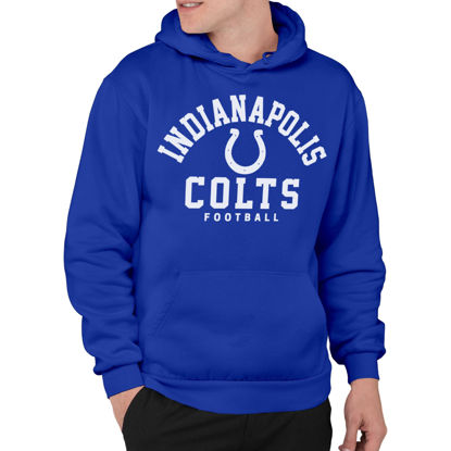Picture of Junk Food Clothing x NFL - Indianapolis Colts - Classic Team Logo - Unisex Adult Pullover Fleece Hoodie for Men and Women - Size Medium