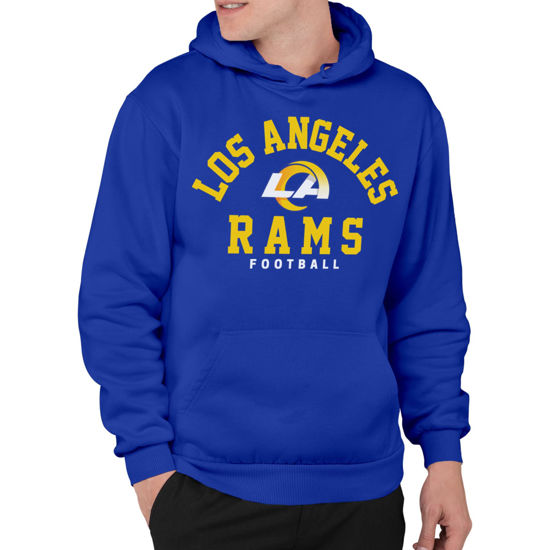 Picture of Junk Food Clothing x NFL - Los Angeles Rams - Classic Team Logo - Unisex Adult Pullover Fleece Hoodie for Men and Women - Size Large