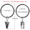 Picture of AMZSEVEN 100 Pack Curtain Rings with Clips, Drapery Clips with Rings, Hangers Drapes Rings 1.26 Inch Interior Diameter, Fits up to 1 Inch Curtain Rod, Silver