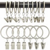 Picture of AMZSEVEN 100 Pack Curtain Rings with Clips, Drapery Clips with Rings, Hangers Drapes Rings 1.26 Inch Interior Diameter, Fits up to 1 Inch Curtain Rod, Matte Silver