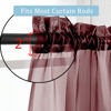 Picture of OWENIE Sheer Curtains 45 inches Long, Light Filtering Tiers Curtains Sheers for Kitchen, Bedroom, Short Curtains Panels Rod Pocket 2 Panels, Cafe Curtains Small Window, 42" W x 45" L, Burgandy