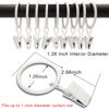 Picture of AMZSEVEN 100 Pack Curtain Rings with Clips, Drapery Clips with Rings, Hangers Drapes Clip Rings 1.26 inch I D, Ring Clips Fits up to 1 inch Curtain Rod, White