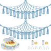 Picture of CERETIA Stuffed Animal Hammock with LED Light, 2 Pack Toy Hammock for Stuffed Animals Storage for Kids, Stuffed Animal Hammock Corner, Baby Blue