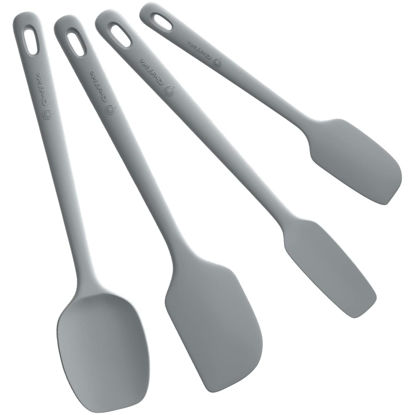 Picture of ChefAide 4 Pieces Silicone Spatula Set, Food Grade Rubber Spatula, Upgrade Strong Handle with Ergonomic Grip, Heat Resistant for Nonstick Cookware, Cooking