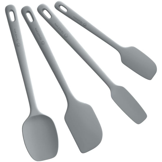 Picture of ChefAide 4 Pieces Silicone Spatula Set, Food Grade Rubber Spatula, Upgrade Strong Handle with Ergonomic Grip, Heat Resistant for Nonstick Cookware, Cooking