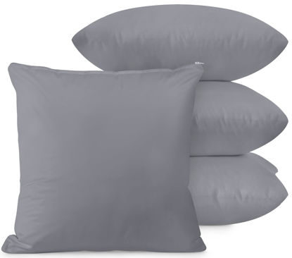 Picture of Utopia Bedding Zippered Waterproof Throw Pillow Protectors (No Pillow Inserts), European (Pack of 4, Grey), Bed Bug Proof Decorative Pillow Encasement Covers for Outdoors, Bed, Couch 26 x 26 inches