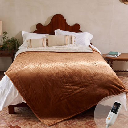 Picture of GOTCOZY Heated Blanket Full Size - Electric Blanket with 6 Heating Level & 10 Hour Auto Off Heating Blanket, ETL Certified (72X84 Inch Biscuit)