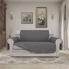 Picture of Easy-Going Reversible Loveseat Couch Cover for 2 Cushion Couch Sofa Cover for Dogs Water Resistant Furniture Protector with Foam Sticks Elastic Straps for Pet (Loveseat, Gray/Gray)