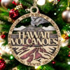 Picture of Hawaii Volcanoes National Park Ornament - Handmade Wood Laser Cut Christmas Decoration, Erupting Volcano Scene