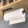 Picture of VAEHOLD Adhesive Paper Towel Holder Under Cabinet Wall Mount for Kitchen Paper Towel, Black Paper Towel Roll Holder Stick to Wall, SUS304 Stainless Steel（Black）
