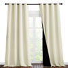 Picture of NICETOWN Cold Reducing Curtains, Thermal Insulated 100% Blackout Curtains, Sound Proof Drapes with Black Backing, Full Light Blocking Panels for Patio Sliding Door (Beige, 1 Pair, 55" x 102")
