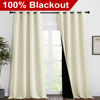 Picture of NICETOWN Cold Reducing Curtains, Thermal Insulated 100% Blackout Curtains, Sound Proof Drapes with Black Backing, Full Light Blocking Panels for Patio Sliding Door (Beige, 1 Pair, 55" x 102")