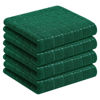 Picture of Homaxy 100% Cotton Terry Kitchen Towels(Dark Green, 13 x 28 inches), Checkered Designed, Soft and Super Absorbent Dish Towels, 4 Pack