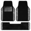Picture of CAR PASS® Bling Car Mats Shining Diamond Carpet Crystal Rhinestones Sparkly Glitter Floor Mats with Anti-Slip PVC Heel Pad Universal for Automotive SUV, Sedan, Van, 3pcs for Girl Women, Black Silver