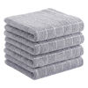 Picture of Homaxy 100% Cotton Terry Kitchen Towels(Light Grey, 13 x 28 Inches), Checkered Designed, Soft and Super Absorbent Dish Towels, 4 Pack