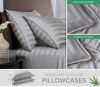 Picture of California King Sheets by Pure Bamboo, Genuine 100% Organic Viscose Derived from Bamboo Bed Sheet Set, Soft & Cooling, Double Stitching, Lifetime Quality Promise (California King, Jacquard Silver)