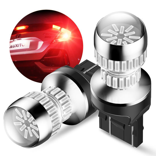 Picture of AUXITO 7440 7443 LED Strobe Brake Lights Bulbs, Red Flashing Stop Light, Super Bright T20 W21W 7441 7444 7443R Flashing Strobe Blinking LED Tail Light Bulbs, Pack of 2