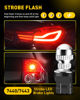 Picture of AUXITO 7440 7443 LED Strobe Brake Lights Bulbs, Red Flashing Stop Light, Super Bright T20 W21W 7441 7444 7443R Flashing Strobe Blinking LED Tail Light Bulbs, Pack of 2