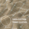 Picture of Homaxy 100% Cotton Terry Kitchen Towels(Tan, 13 x 28 inches), Checkered Designed, Soft and Super Absorbent Dish Towels, 4 Pack