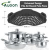 Picture of AUOON Clip On Strainer Silicone for All Pots and Pans, Pasta Strainer Clip on Food Strainer for Meat Vegetables Fruit Silicone Kitchen Colander (Gray)