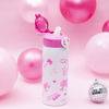 Picture of Zak Designs Barbie Sage Kids Water Bottle For School or Travel, 19oz Stainless Steel Water Bottle With Straw, Handle, and Leak-Proof, Pop-Up Spout Cover (Barbie)