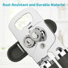 Picture of Ultrean Manual Can Opener Bottle Opener, Heavy Duty Stainless Steel Smooth Edge Manual Hand Held Can Opener With Soft Touch Handle, Rust Proof Oversized Handheld Easy Turn Knob (Gray)