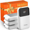 Picture of Hotdot Hand Warmers Rechargeable with Gift Box, 4 Pack Electric Hand Warmer with LED Display Battery and Temperature, 4 Heating Levels Portable Hot Hands, for Men, Women, Hunting White