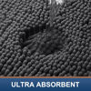 Picture of Smiry Luxury Chenille Toilet Rugs U-Shaped 24x20, Soft Absorbent Non-Slip Contour Bathroom Rugs for Toilet, Machine Washable Contoured Bath Mats, Charcoal Grey