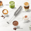 Picture of Zulay Kitchen Powerful Milk Frother Wand - Mini Milk Frother Handheld Stainless Steel - Battery Operated Drink Mixer for Coffee, Lattes, Cappuccino, Matcha - Froth Mate Milk Frother Gift - Gray