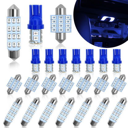Picture of YOGEIER Car Led Bulb, Car Led Combination Set of 24 Sets, Used for Car Interior Lights, Indoor Map Dome Lights, Trunk Lights, License Lights, Etc. (Blue)